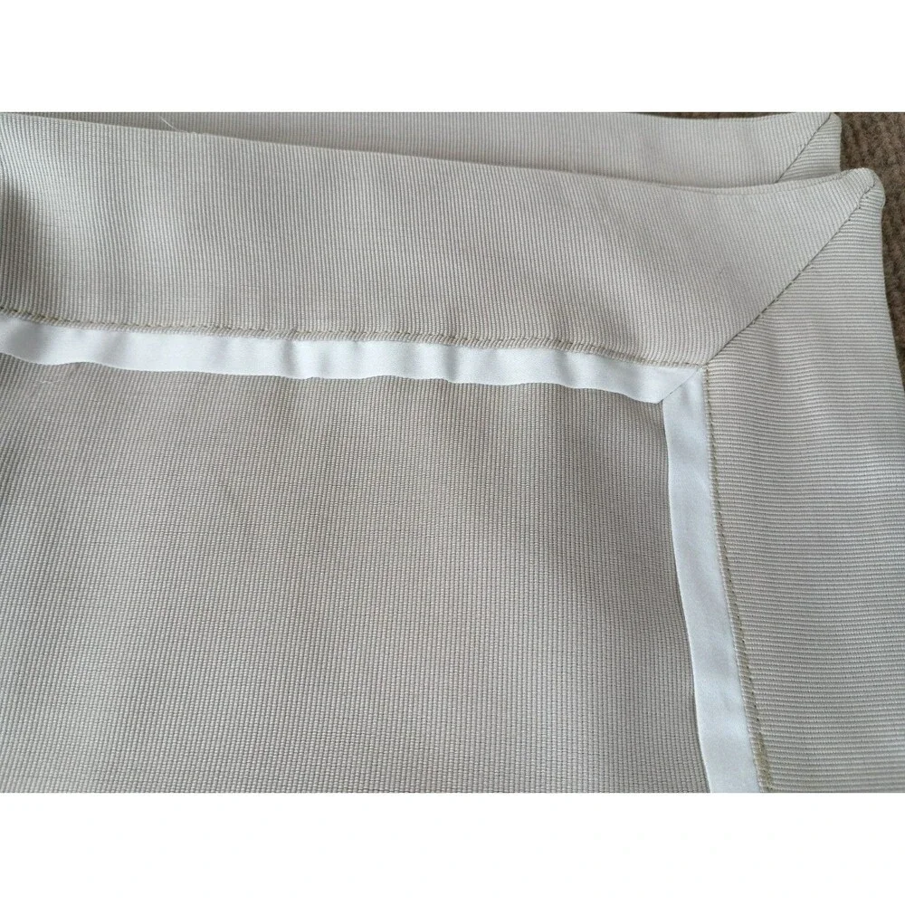 2 Restoration Hardware Italian Pillow Shams 28X20 100% Cotton Beige/White Border